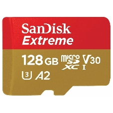 Флеш карта microSD 128Gb SanDisk microSDXC Class 10 UHS-I A2 C10 V30 U3 Extreme 190MB/s