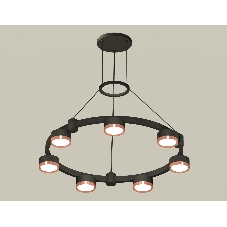 Светильник Ambrella light XR92051503/7 SBK/PPG черный песок/золото розовое полированное GX53 (A9205, C9238, N8126)