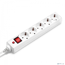 Сетевой фильтр Buro 500SH-1.8-UPS-W 1.8м, 5 розеток, белый, коробка