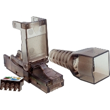Коннектор Suprlan 10-0239-1, UTP cat.6a RJ45, с защитным колпачком, прозрачный