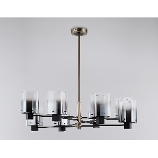 Люстра Ambrella light LH57043/8 BK/DBS/SM черный/темная латунь/дымчатый E14/8 max 40W D830*710