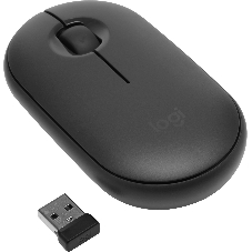 Мышь беспроводная Logitech Pebble M350 графитовый, 1000 dpi, радиоканал, Bluetooth, USB, кнопки - 3