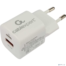Сетевое зарядное устройство Cablexpert 20Вт, 3А, QC3.0/PD, 1xUSB, 1xType-C, белый, пакет Сетевое зарядное устройство Cablexpert 20Вт, 3А, QC3.0/PD, 1xUSB, 1xType-C, белый, пакет