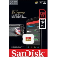 Флеш карта microSD 128Gb SanDisk microSDXC Class 10 UHS-I A2 C10 V30 U3 Extreme 190MB/s
