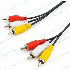 Кабель GoPower 3XRCA (M)-3XRCA (M) 5.0M 00-00027486 черный