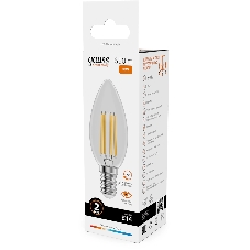 Лампа светодиодная филаментная Gauss Filament 10Вт цок.: E14 свеча св. свеч. бел. теп. (упак.: 10 шт)