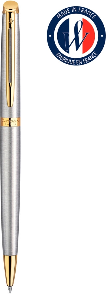 Ручка шариковая Waterman Hemisphere (CWS0920370) Steel GT M, синие чернила, подарочная коробка