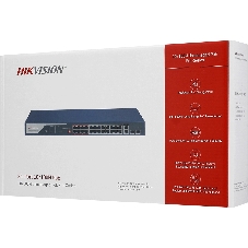 Коммутатор Hikvision DS-3E0326P-E(C) (L2) 24x1 Гбит/с 2xКомбо(1000BASE-T/SFP) 2SFP 24PoE 370W неуправляемый