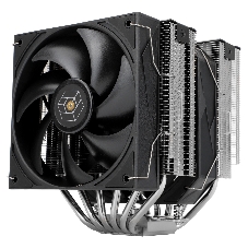 Кулер для процессора Thermalright Royal Pretor 130 (4-pin PWM, 158мм, Ni/Cu, 6x6мм, 1x120+1x130мм, 80.45CFM/81.88CFM, 29.4dBA/28.3dBA, 2150PM/1750RPM, S: 1200, 1700, 1851, 2011, 2066, 115X, AM4, AM5, silver, black)