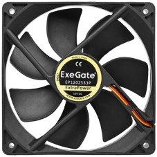 Вентилятор для корпуса ExeGate ExtraPower EP12025S3PM черный, 120 мм, 1800 об/мин, 28 дБ, 3 pin