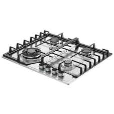 Варочная панель Kuppersberg FS 66 B, газ, High-Tech, 58 см, автоматический электроподжиг, газ-контроль, форсунки под сжиженый газ, SABAF конфорки, чугунные решетки, цвет черный, цвет фурнитуры черный
