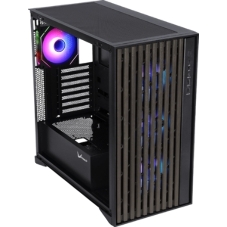 Корпус Formula V Line TimberLine T0 Black, ATX, wood+plastic front, TYPE-C*1, USB3.0*2, FRONT 3x120мм FRGB, REAR 1x120мм FRGB