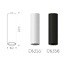 Корпус светильника C6356 SBK черный песок D60*H200mm MR16 GU5.3