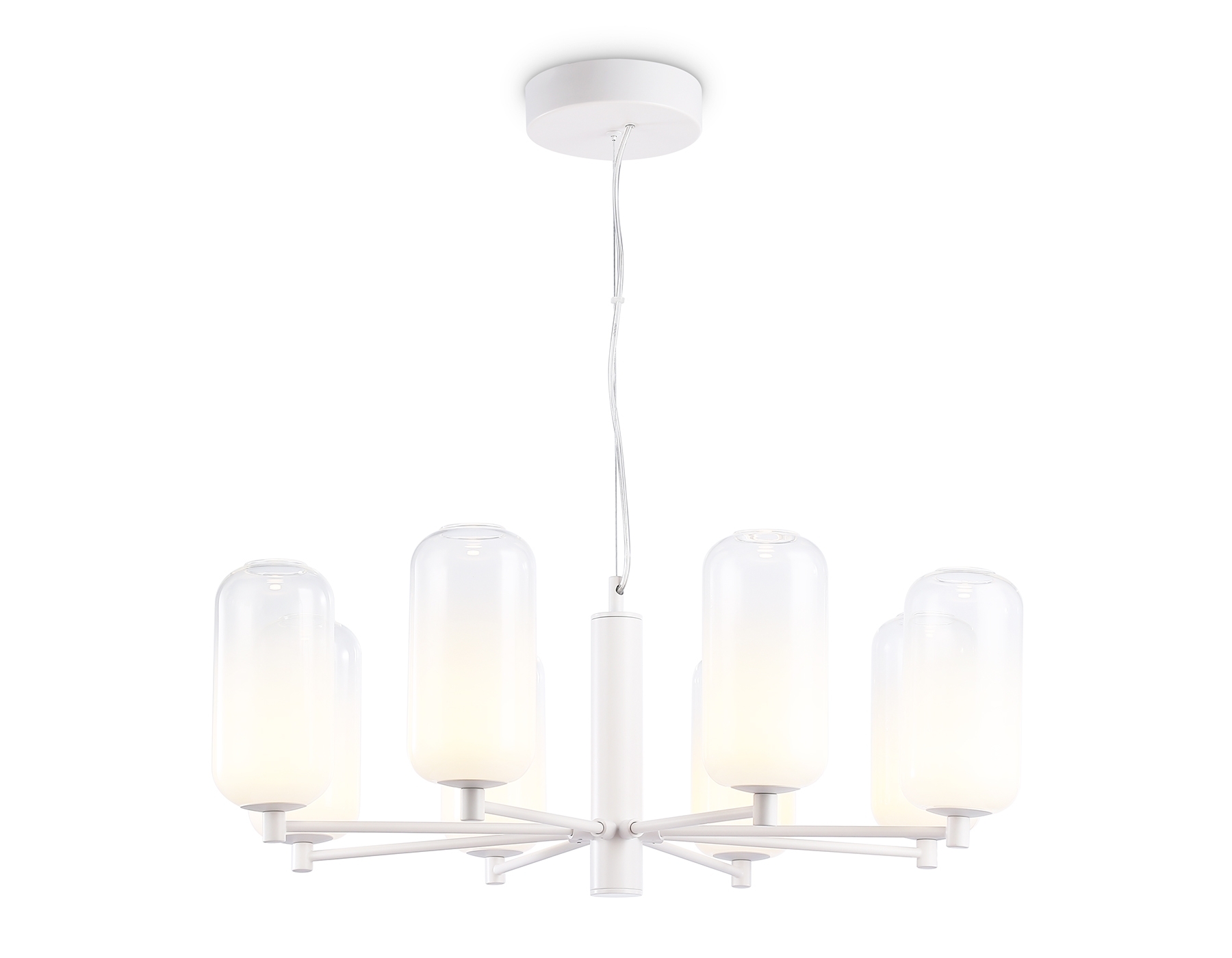 Подвесной светодиодный светильник Ambrella light LH11109/8 WH/FR белый/белый матовый 28W 3000K D720*280