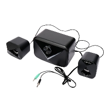 Акустическая система 2.1 Gembird, 11Вт, пластик, рег.громкости, RGB подсветка, черный