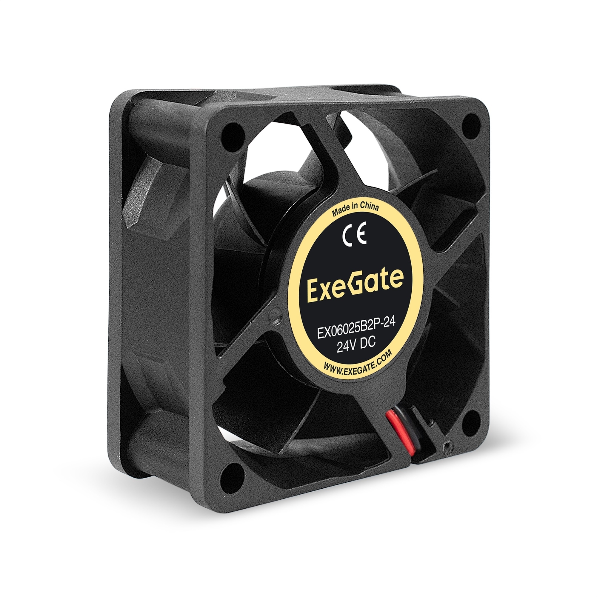 Вентилятор для корпуса ExeGate EX06025B2P-24 черный, 60 мм, 5100 об/мин, 34 дБ, 2 pin