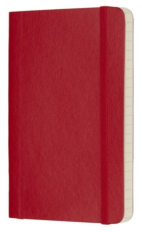 Блокнот Moleskine CLASSIC SOFT QP611F2 90x140 мм, 192 страниц, линейка, мягкая обложка, фиксирующая резинка, красный