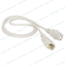 Шнур питания C13-C14, 3х0.75, 220В, 10А, белый, 1.8 метра