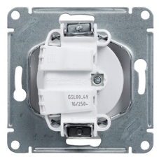Механизм розетки 1-м СП Glossa 16А IP20 без заземл. бел. SchE GSL000141