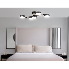 Светильник Ambrella light FL4835/5 BK черный 3000K-6400K 70W 830*400*160 (ПДУ ИК)