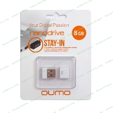 Флешка USB 2.0 QUMO 8Gb, NANO QM8GUD-NANO-W белый