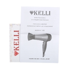 Фен Kelli KL-1109 фиолетовый/черный, 2000 Вт