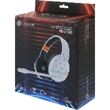 Гарнитура Oklick HS-L710G белый/чёрный, проводная, USB, подсветка