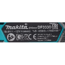 Дрель-шуруповерт Makita DF333DWYE, 12 В, 1.5 Ач, 30 Нм, щеточный