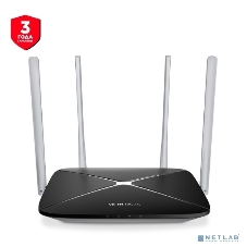 Беспроводный маршрутизатор Mercusys AC12, Dual Band, (867Мбит/с на 5 ГГц + 300Мбит/с на 2,4 ГГц)4 порта 100 Мбит/с, 4 фиксированных антенны