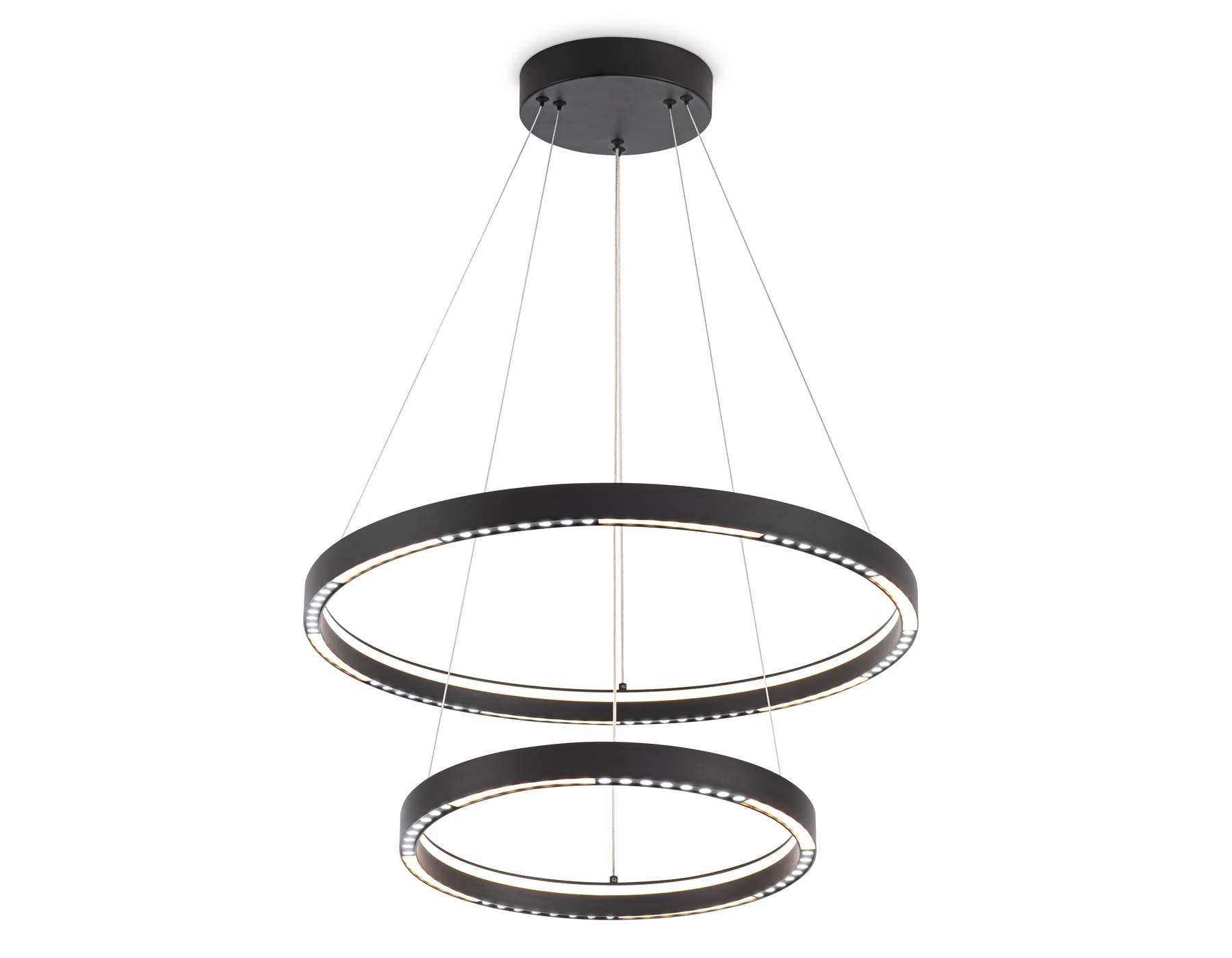 Подвесной светодиодный светильник Ambrella light FL5865/2 BK черный 45W 3000K/4200K/6400K D600/400*830 (без ПДУ)
