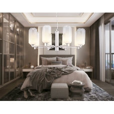 Подвесной светодиодный светильник Ambrella light LH11109/8 WH/FR белый/белый матовый 28W 3000K D720*280