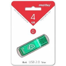 Флешка USB Smartbuy Glossy series Green (SB4 GbGS-G), 4Gb, USB 2.0, R/W 25/15, зеленый