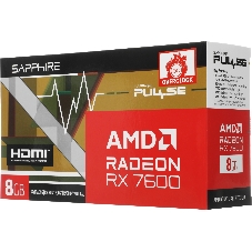 Видеокарта Sapphire AMD Radeon RX 7600 PULSE, 8 GB GDDR6, 128 bit, 3xDisplayPort, HDMI, GPU 1875 MHz
