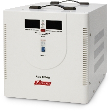 Стабилизатор напряжения Powerman AVS 8000D белый (8000ВА,40А,КПД 98%,циф. индикация вх./вых. напряж.)