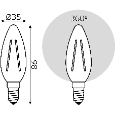 Лампа филам. Gauss Filament 10Вт цок.:E14 свеча св.свеч.бел.нейт. (упак.:10шт) (32120)