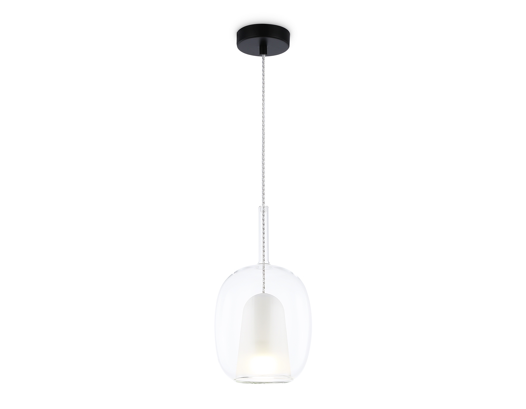Подвесной светильник Ambrella light LH11121 BK/WH/CL черный/белый/прозрачный E27 max 60W D175*310