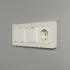 Рамка на 3 поста WERKEL Split (айвори/белый, soft-touch) W0033066