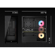 Корпус без блока питания/ Case Corsair 3500X RS-R ARGB, Midi-Tower, TG, 3x120mm ARGB, 2xUSB-A 3.2, 1xUSB 3.2 Type-C, E-ATX, ATX, mATX, mITX Black