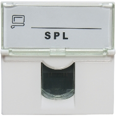 Розетка RJ 45 Mosaic категория 5е UTP 2 модуля белая (076554 - SPL - 200007)