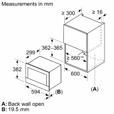 Встраиваемая микроволновая печь Bosch BER7321B1 900Вт, 5 режимов, кварцевый гриль,инвертер, 21 л, черный, петли справа