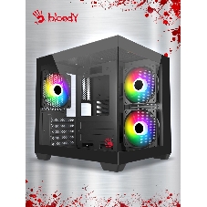 Компьютерный корпус Bloody CC-121 черный без БП mATX 7x120мм 1xUSB 2.0 1xUSB 3.0 audio