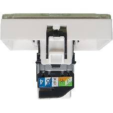 Розетка RJ 45 Mosaic категория 5е UTP 2 модуля белая (076554 - SPL - 200007)