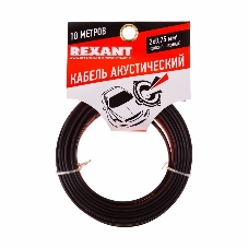 Кабель акустический Rexant 2х0,75 м м², красно-черный, мини-бухта 10 м