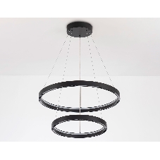 Подвесной светодиодный светильник Ambrella light FL5865/2 BK черный 45W 3000K/4200K/6400K D600/400*830 (без ПДУ)