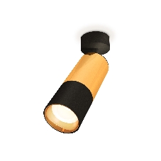 Комплект поворотного светильника Ambrella light XM6302010 SBK/PYG черный песок/золото желтое полированное MR16 GU5.3