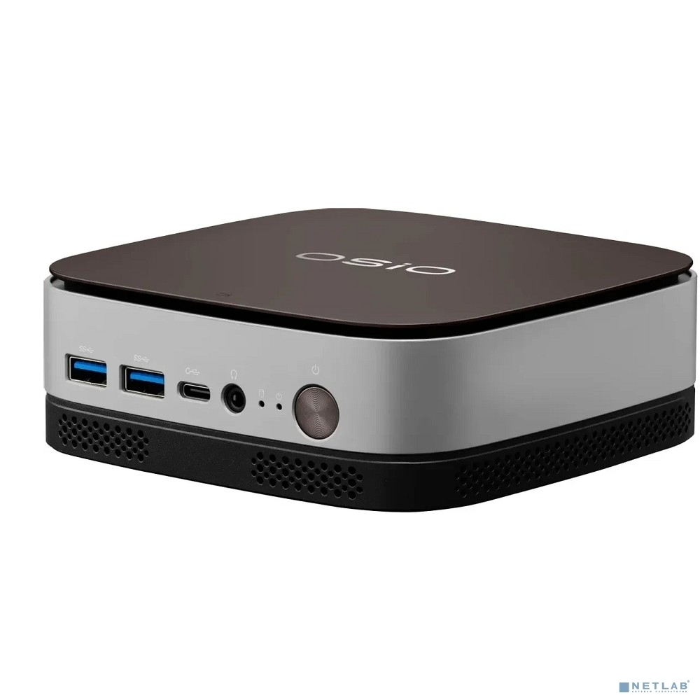 Мини ПК Osio BaseLine B51i-017 i5 1235U (1.3) 16Gb SSD 512Gb Iris Xe Win 11Pro 64 GbitEth WiFi BT 59.85W коричневый/серебристый