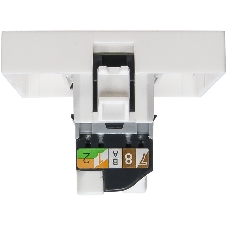 Розетка RJ 45 Mosaic категория 5е UTP 2 модуля белая (076554 - SPL - 200007)
