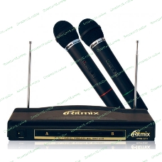 Микрофон радио Ritmix RWM-220 черный беспроводные 2 шт в комплекте