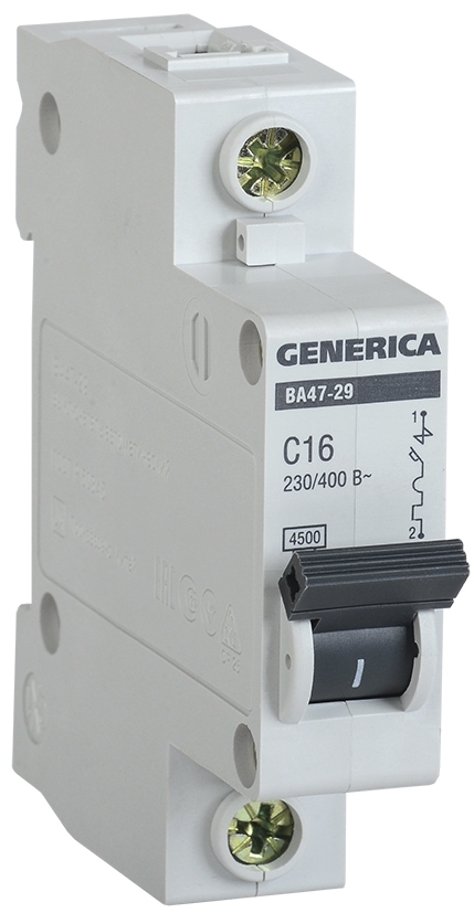 Выключатель автоматический однополюсный ВА47-29 32А C 4,5кА GENERICA MVA25-1-032-C IEK