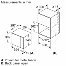 Встраиваемая микроволновая печь Bosch BFL524MB2 черный 20л. 800Вт